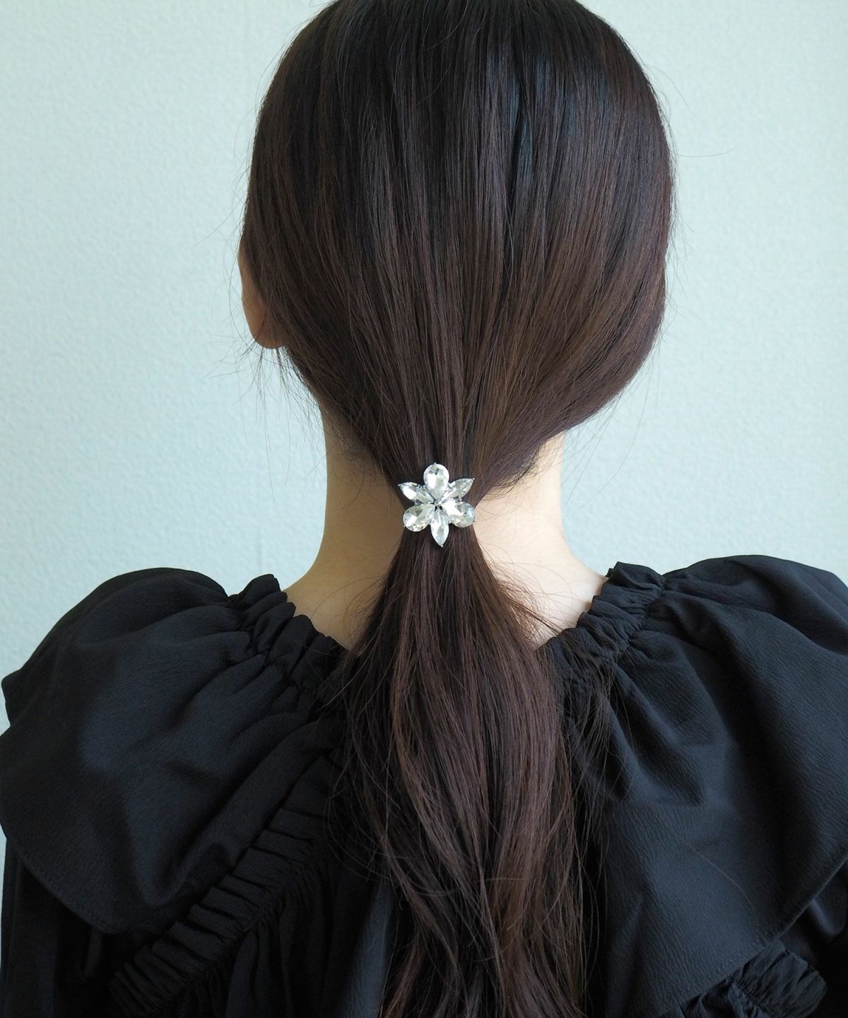 ビジューフラワーポニーフック