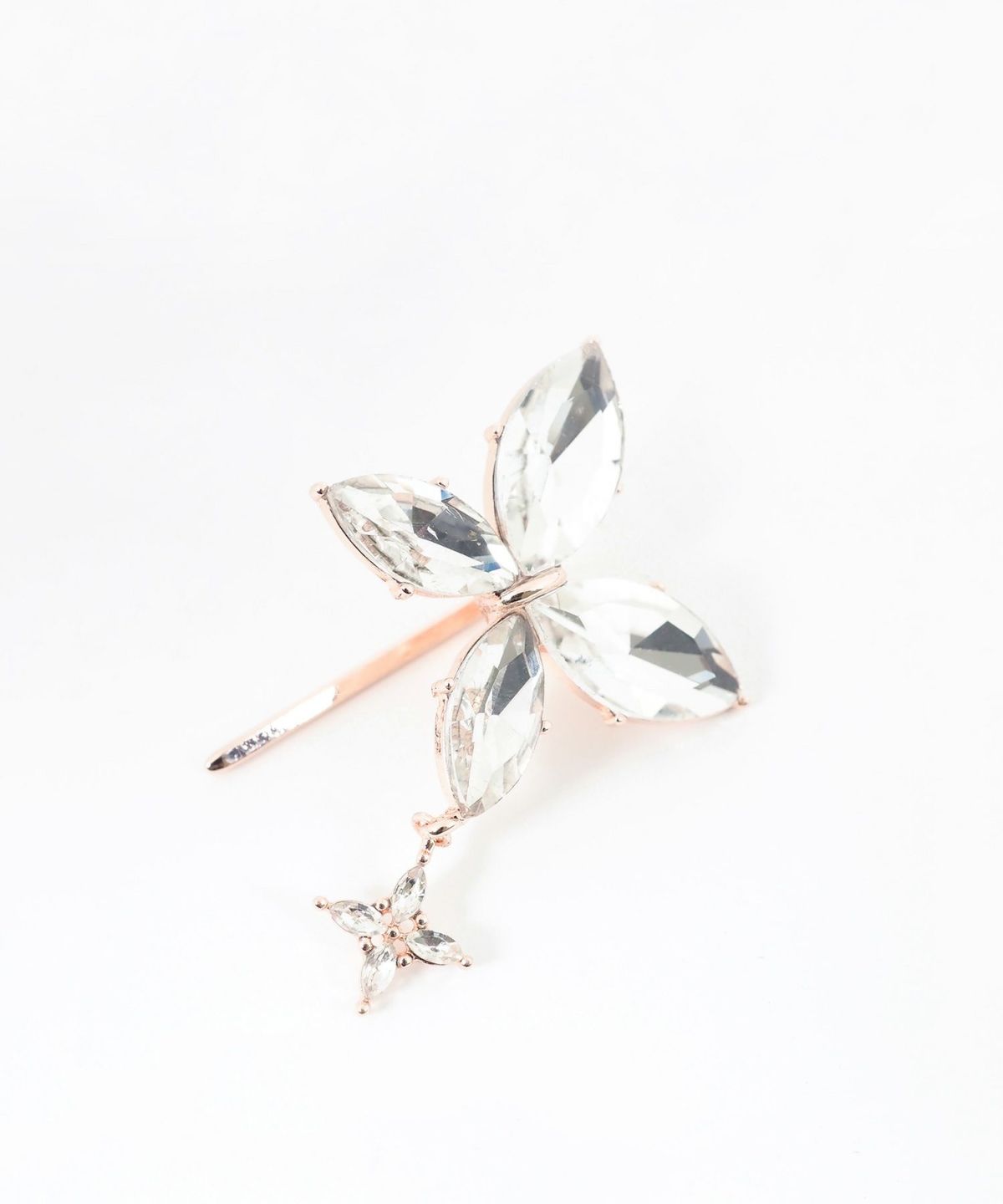 ビジューバタフライポニーフック