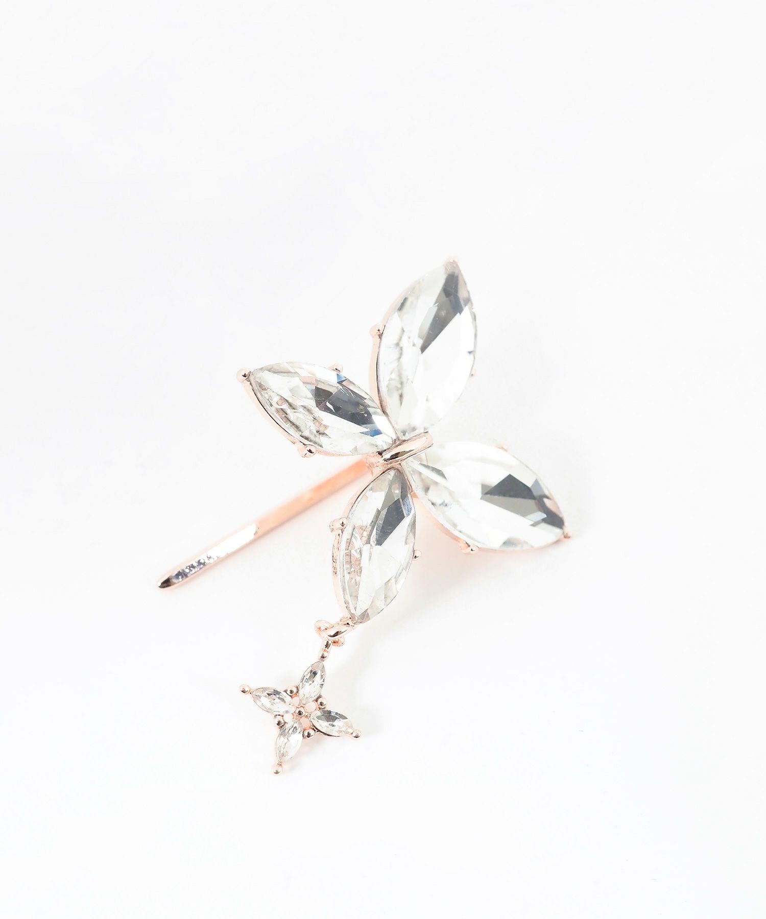 ビジューバタフライポニーフック