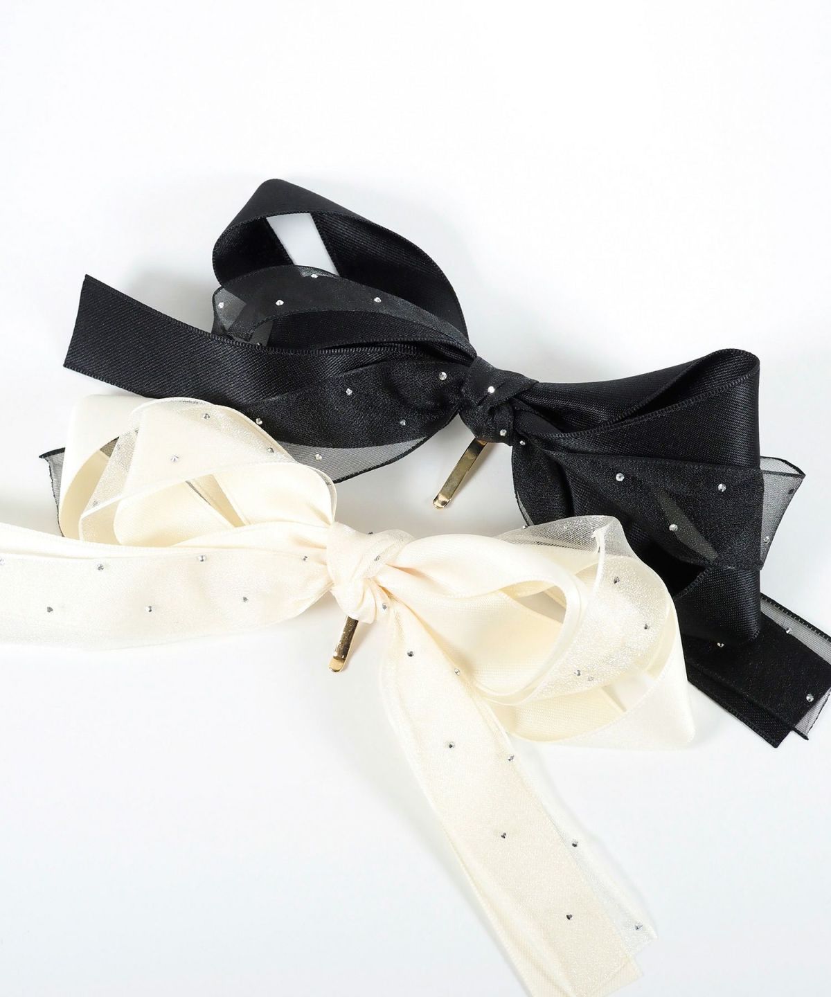 ドットオーガンジーリボンポニーフック