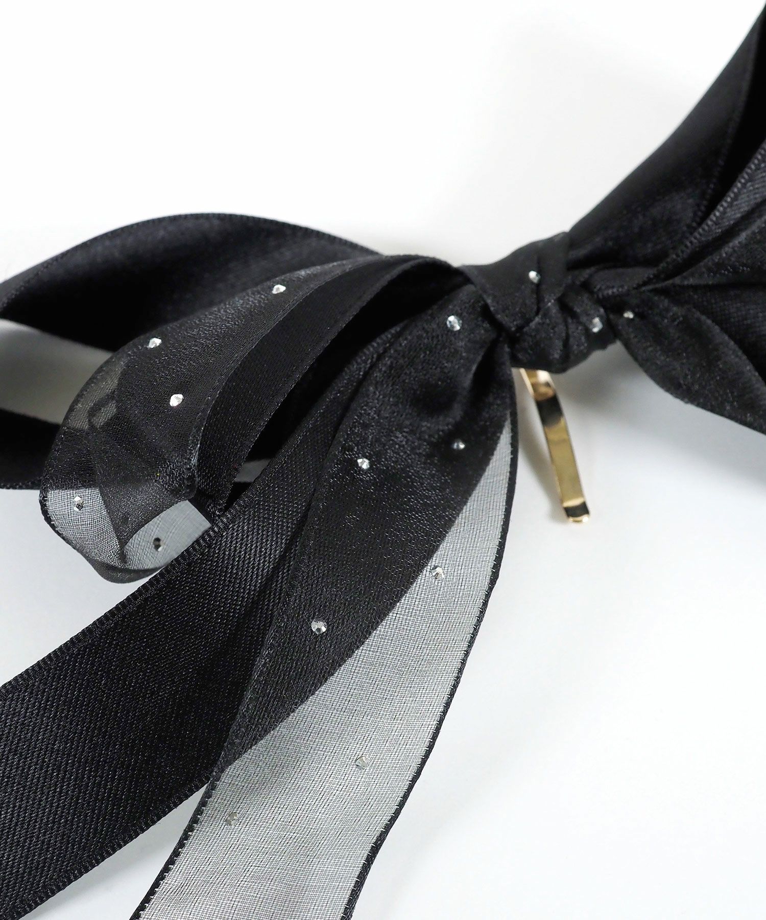 ドットオーガンジーリボンポニーフック