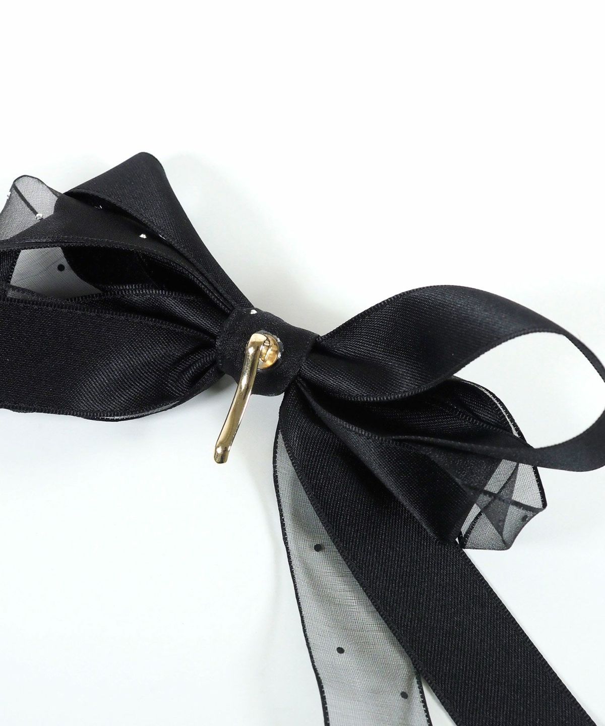 ドットオーガンジーリボンポニーフック