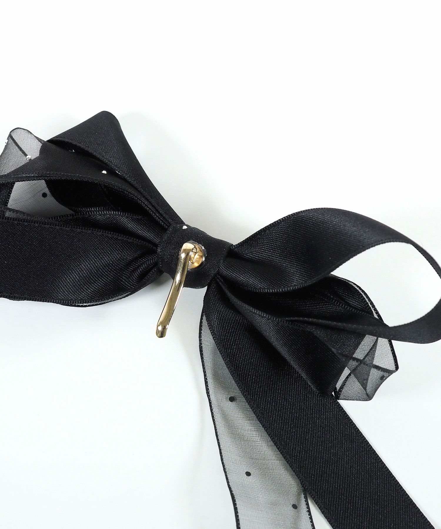 ドットオーガンジーリボンポニーフック