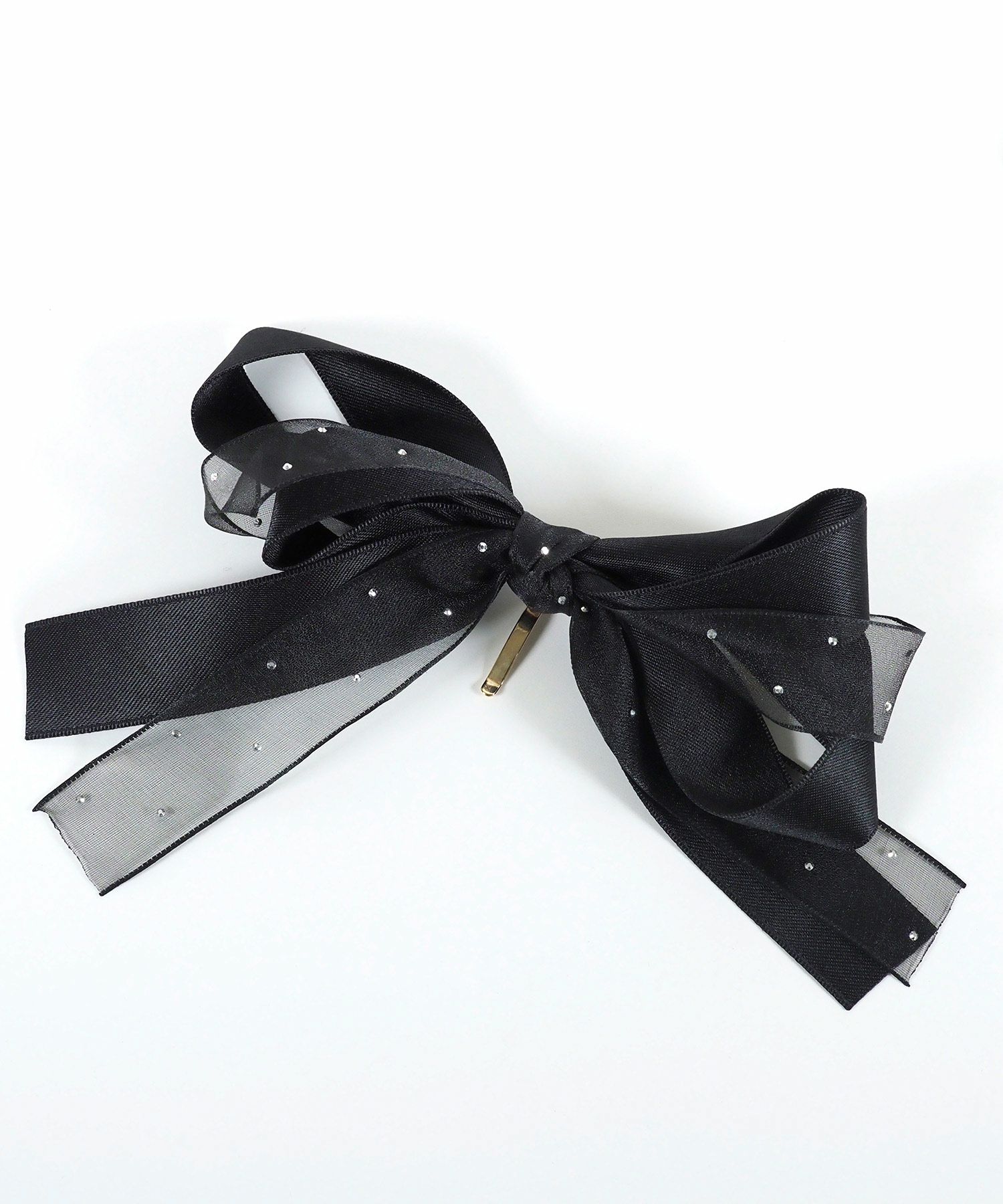 ドットオーガンジーリボンポニーフック