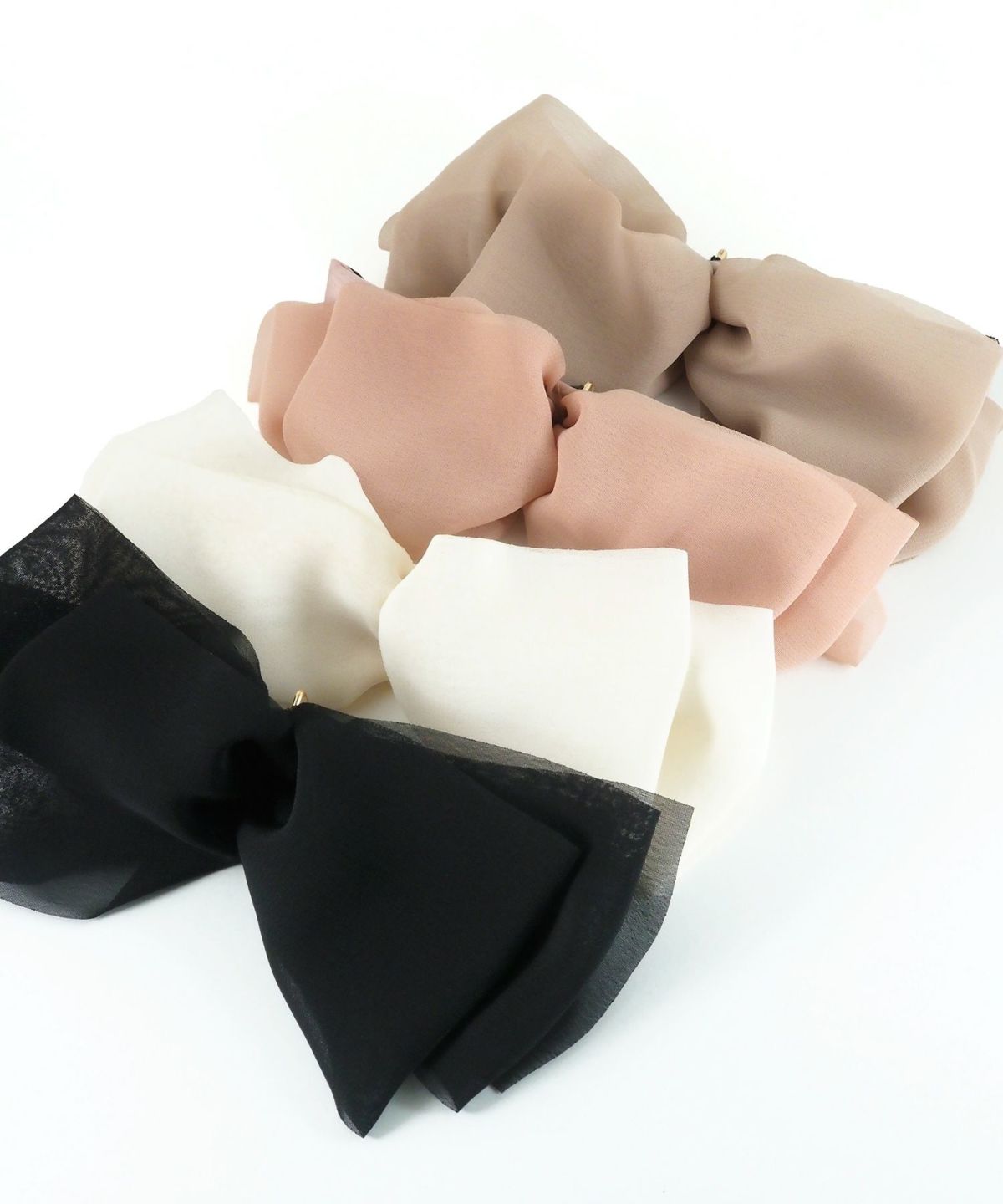 シフォンボリュームリボンフック付きシュフィー