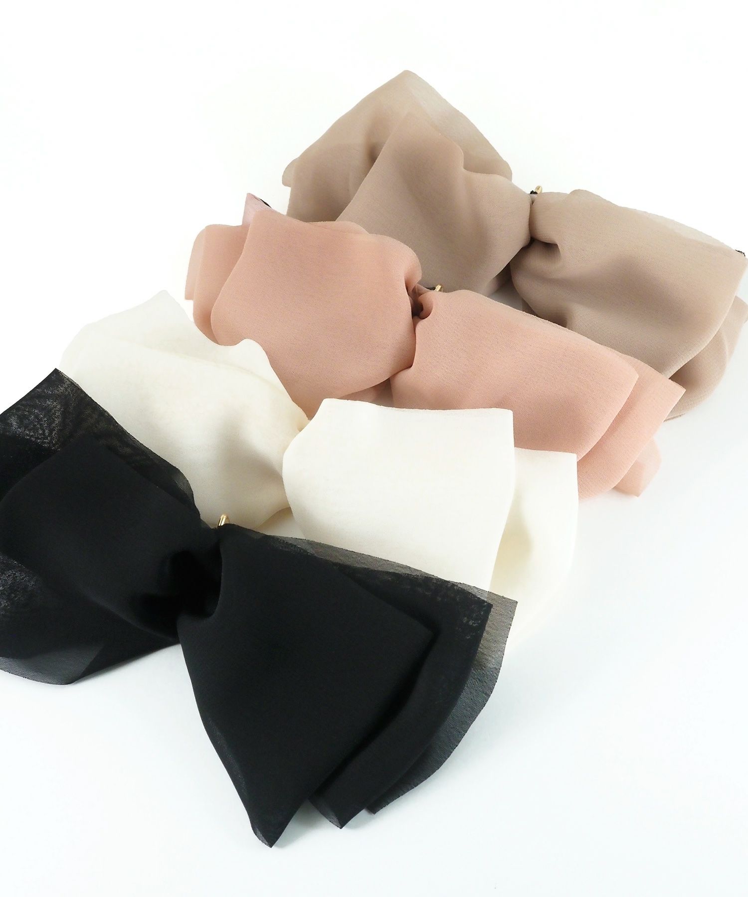 シフォンボリュームリボンフック付きシュフィー