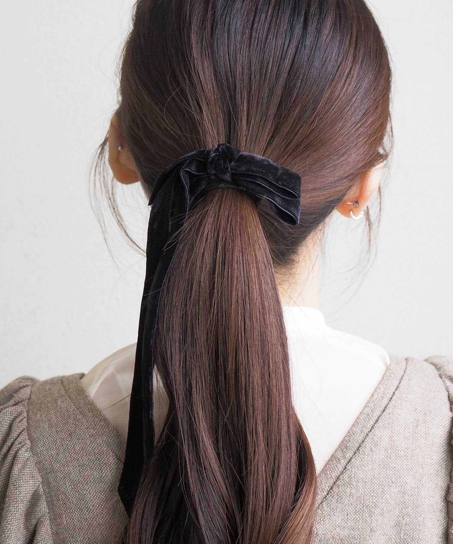 アシメロングリボンポニーフック