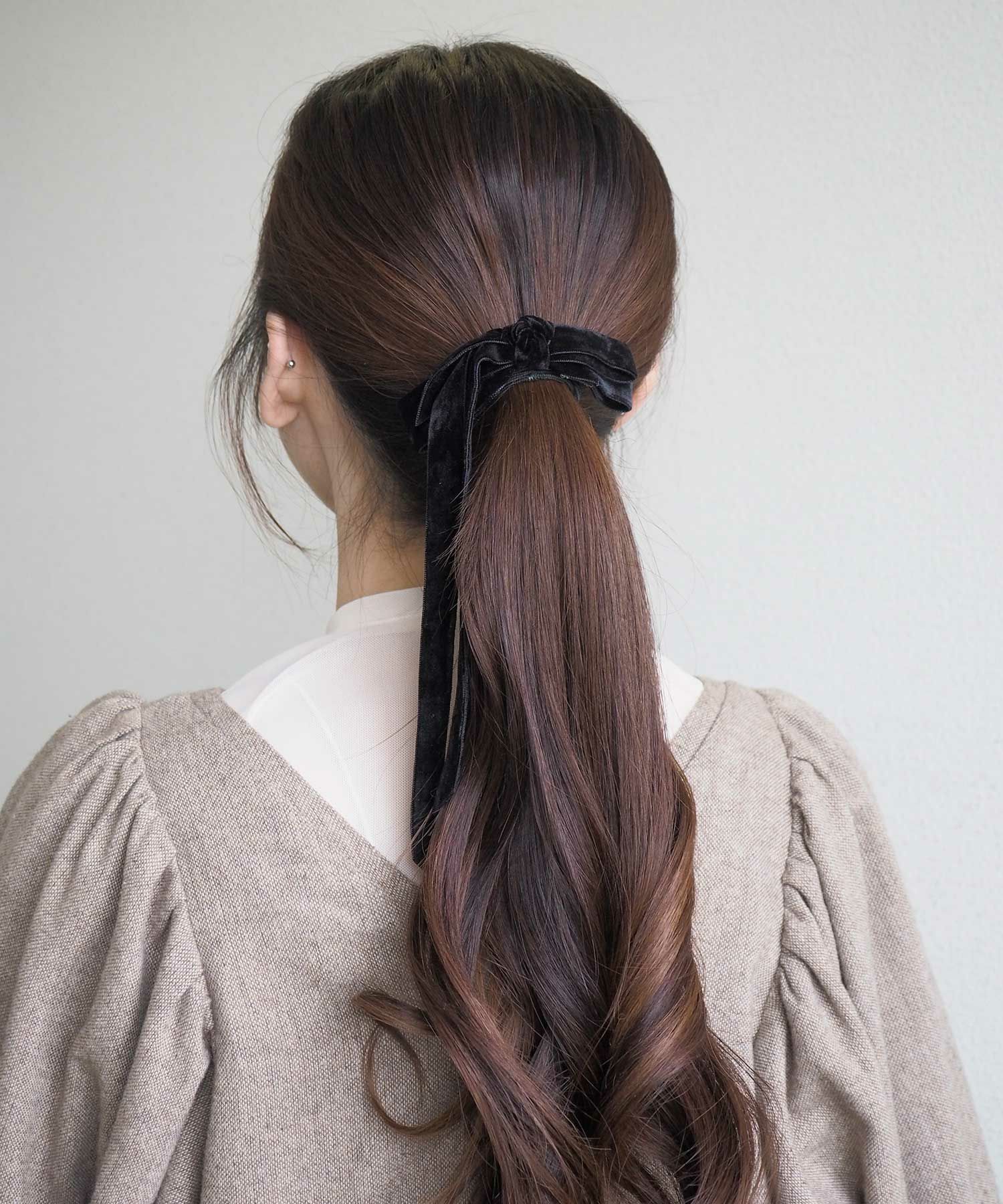 アシメロングリボンポニーフック