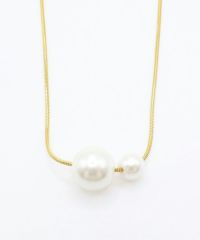 ダブルパールサージカルステンレスネックレス