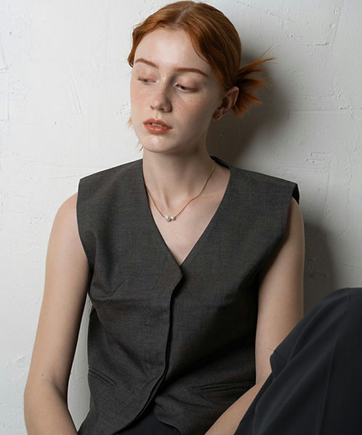 ダブルパールサージカルステンレスネックレス