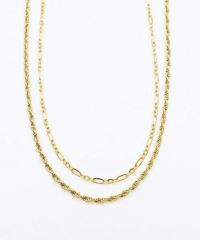 ダブルチェーンサージカルステンレスネックレス