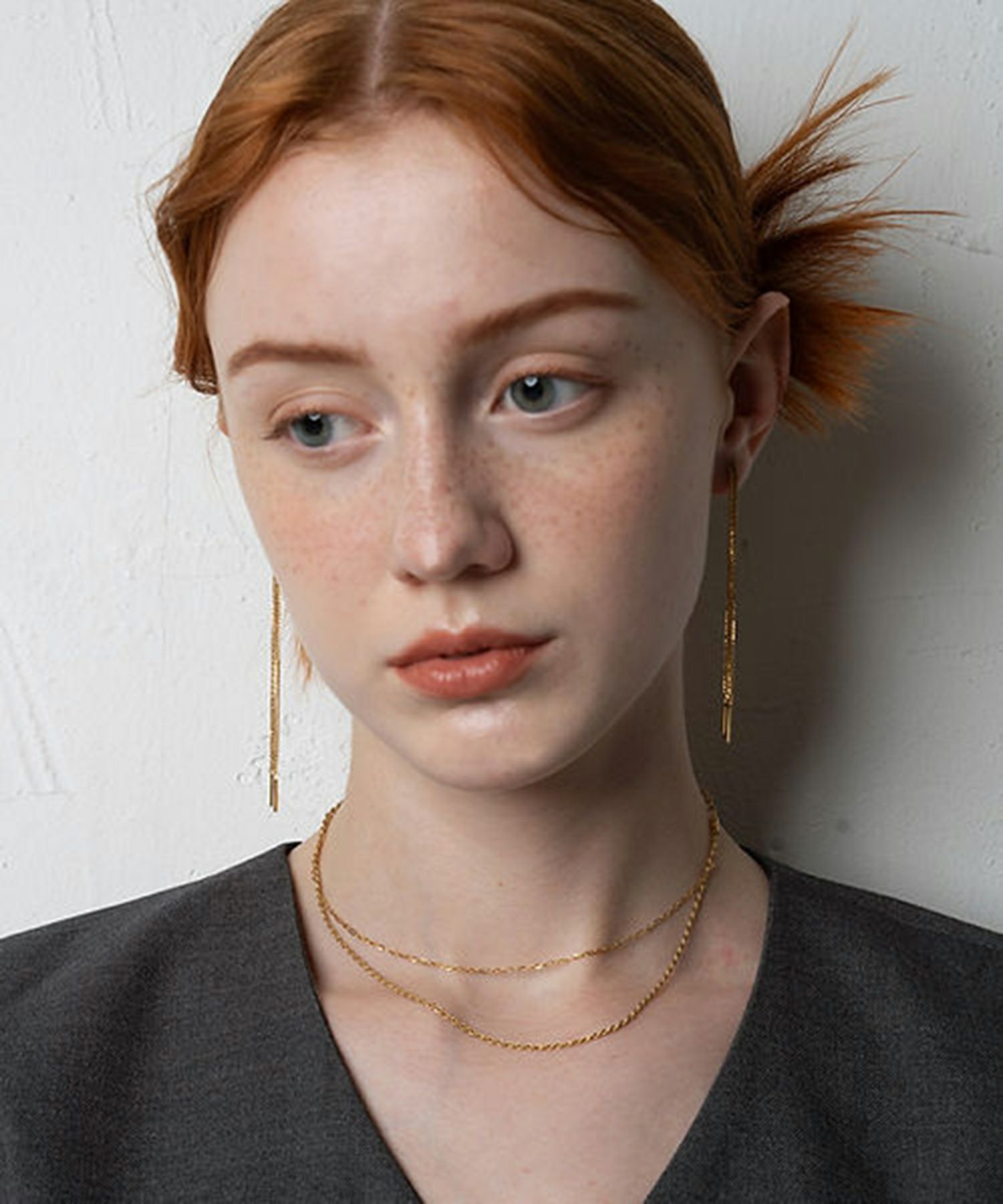 ダブルチェーンサージカルステンレスネックレス