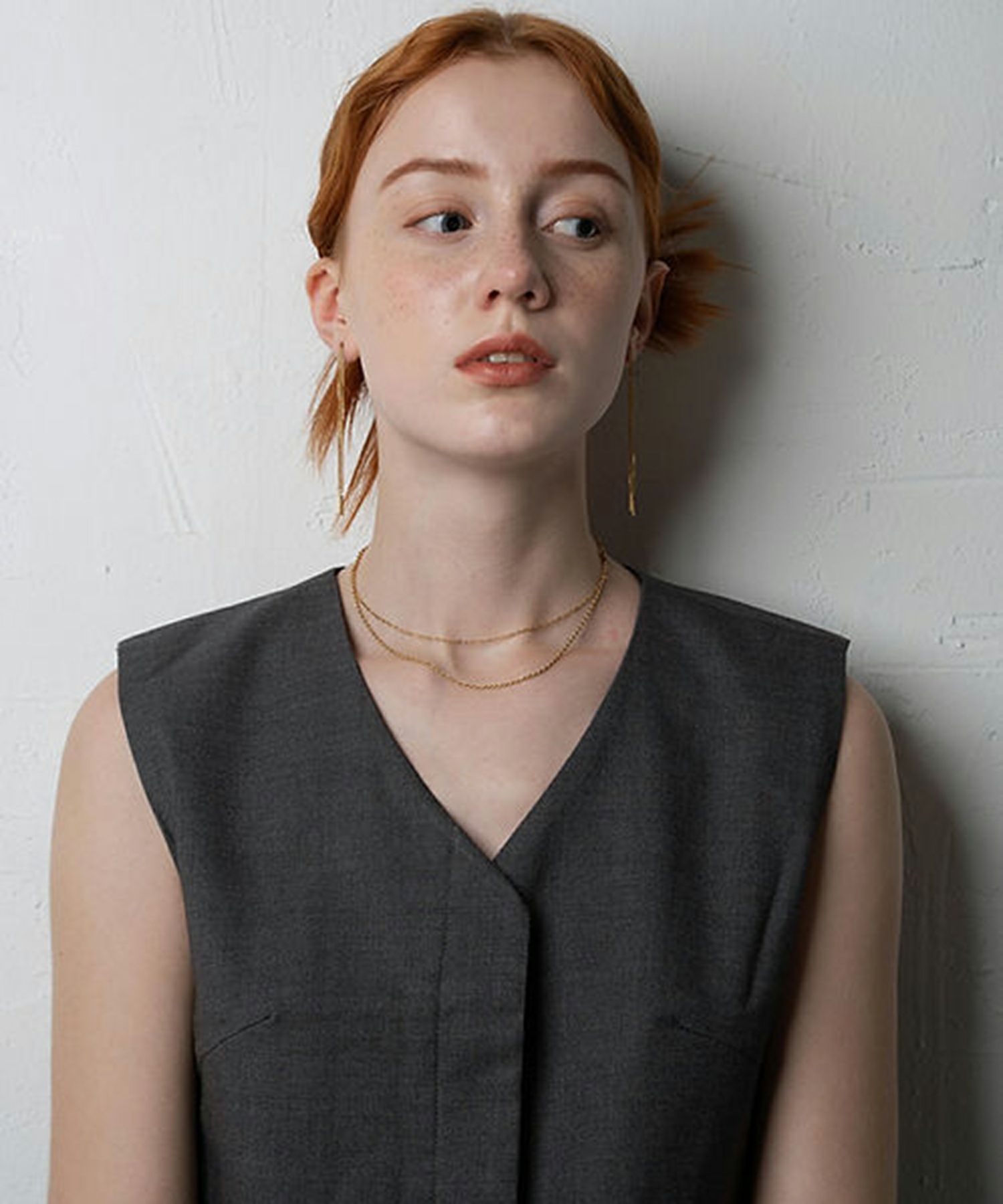 ダブルチェーンサージカルステンレスネックレス