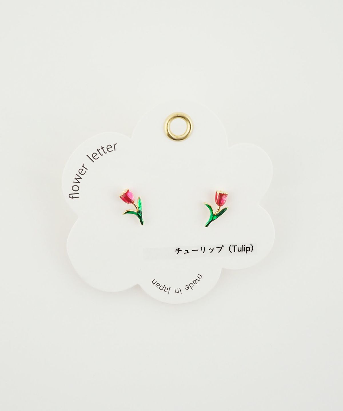 フラワーレターチタンポストピアス
