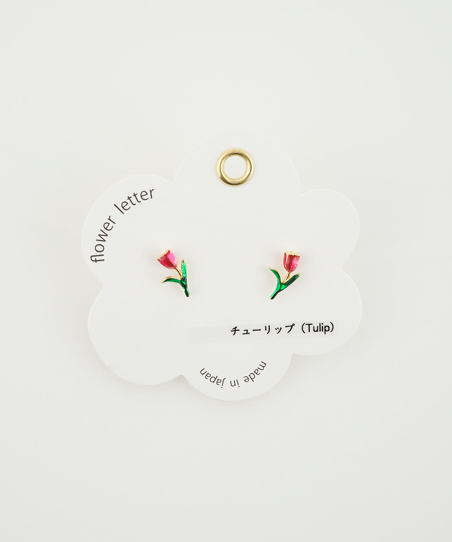 フラワーレターチタンポストピアス