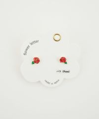 フラワーレターチタンポストピアス