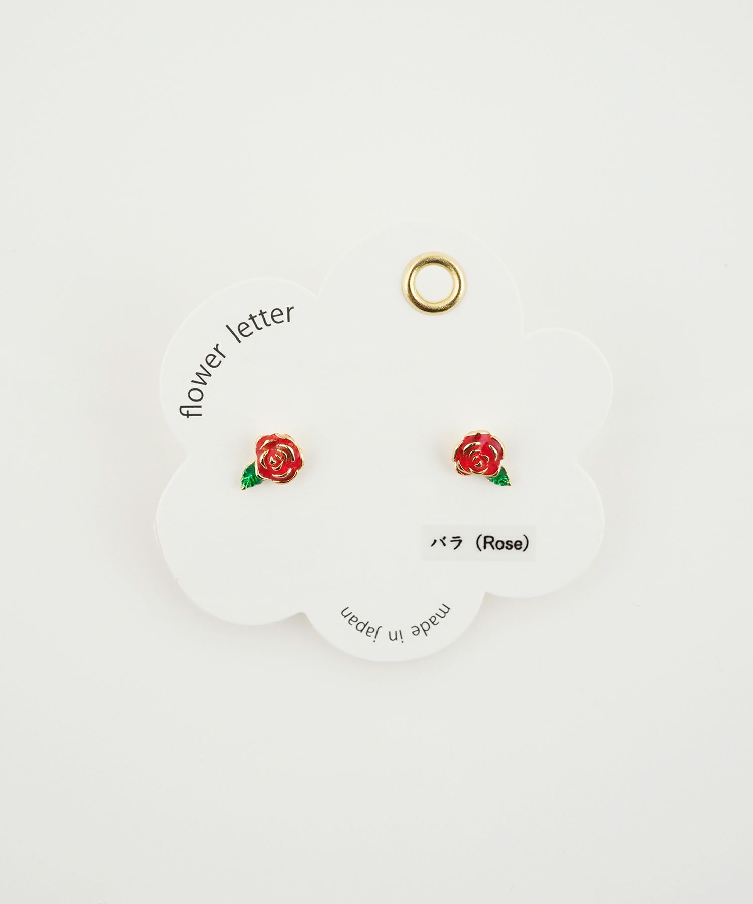 フラワーレターチタンポストピアス