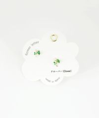 フラワーレターチタンポストピアス【Zoule】