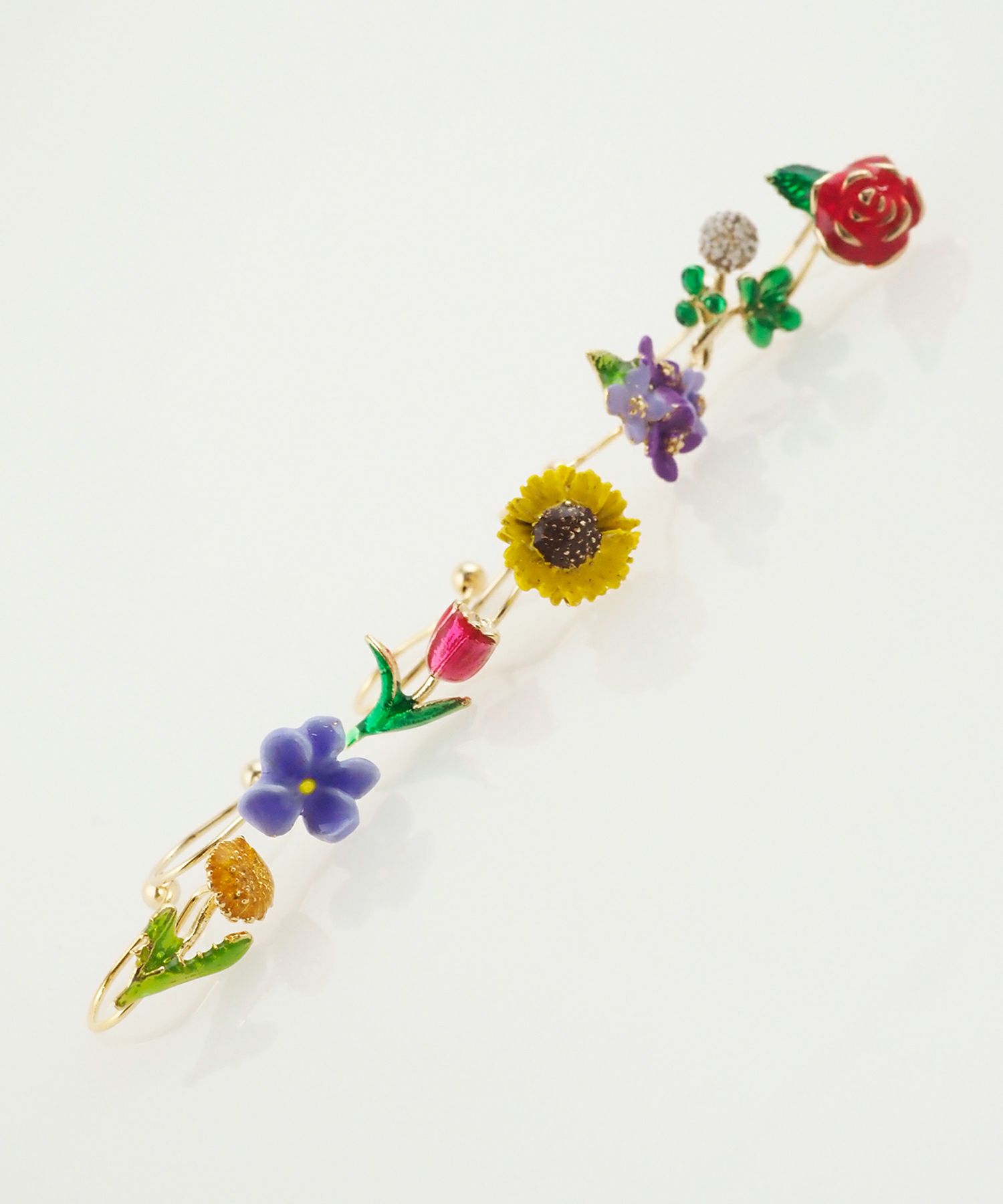 フラワーレターイヤリング