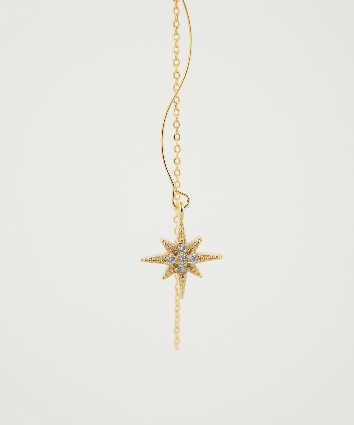 スターチェーンアクリアクリップイヤリング