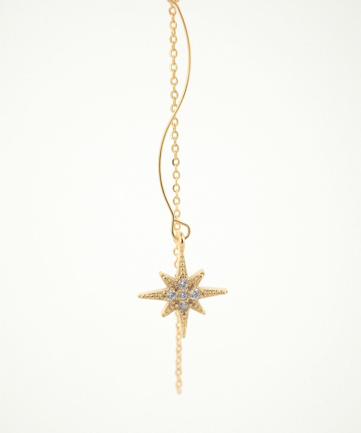 スターチェーンアクリアクリップイヤリング