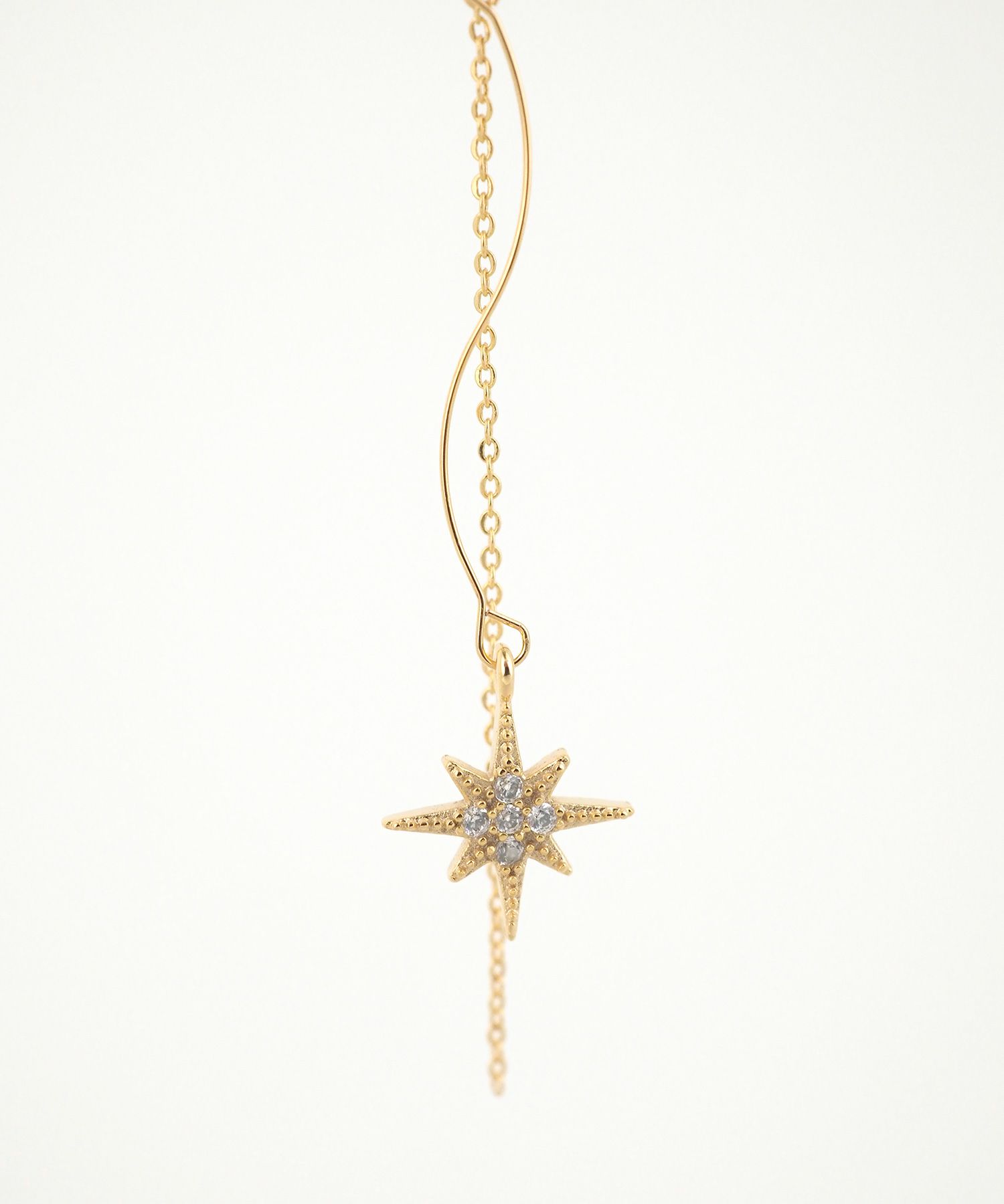 スターチェーンアクリアクリップイヤリング