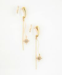 スターチェーンアクリアクリップイヤリング