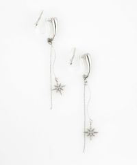 スターチェーンアクリアクリップイヤリング