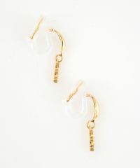 トリプルバーアクリアクリップイヤリング