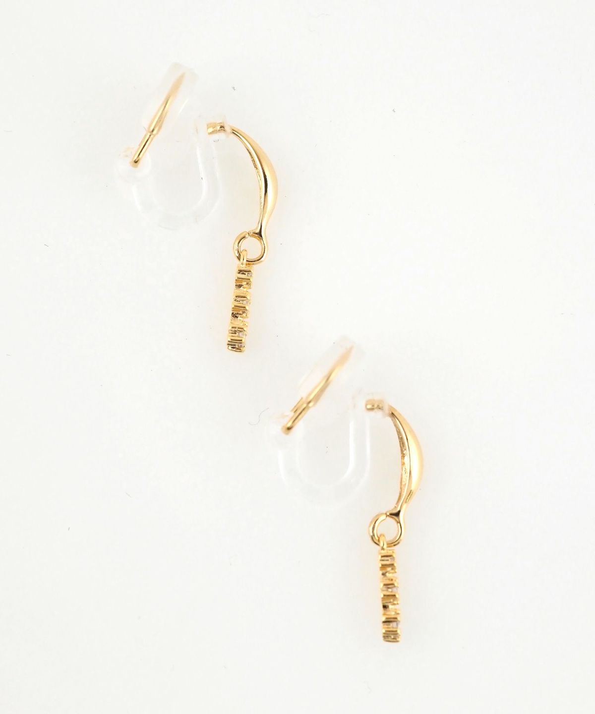 トリプルバーアクリアクリップイヤリング