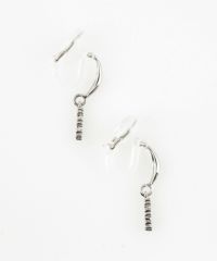 トリプルバーアクリアクリップイヤリング