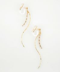 ツイストラインストーンアクリアクリップイヤリング