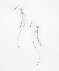 ツイストラインストーンアクリアクリップイヤリング