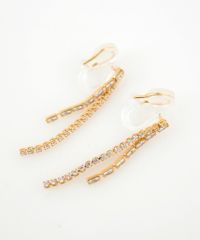 ダブルラインMIXアクリアクリップイヤリング