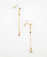 サンシャインチェーンアクリアクリップイヤリング