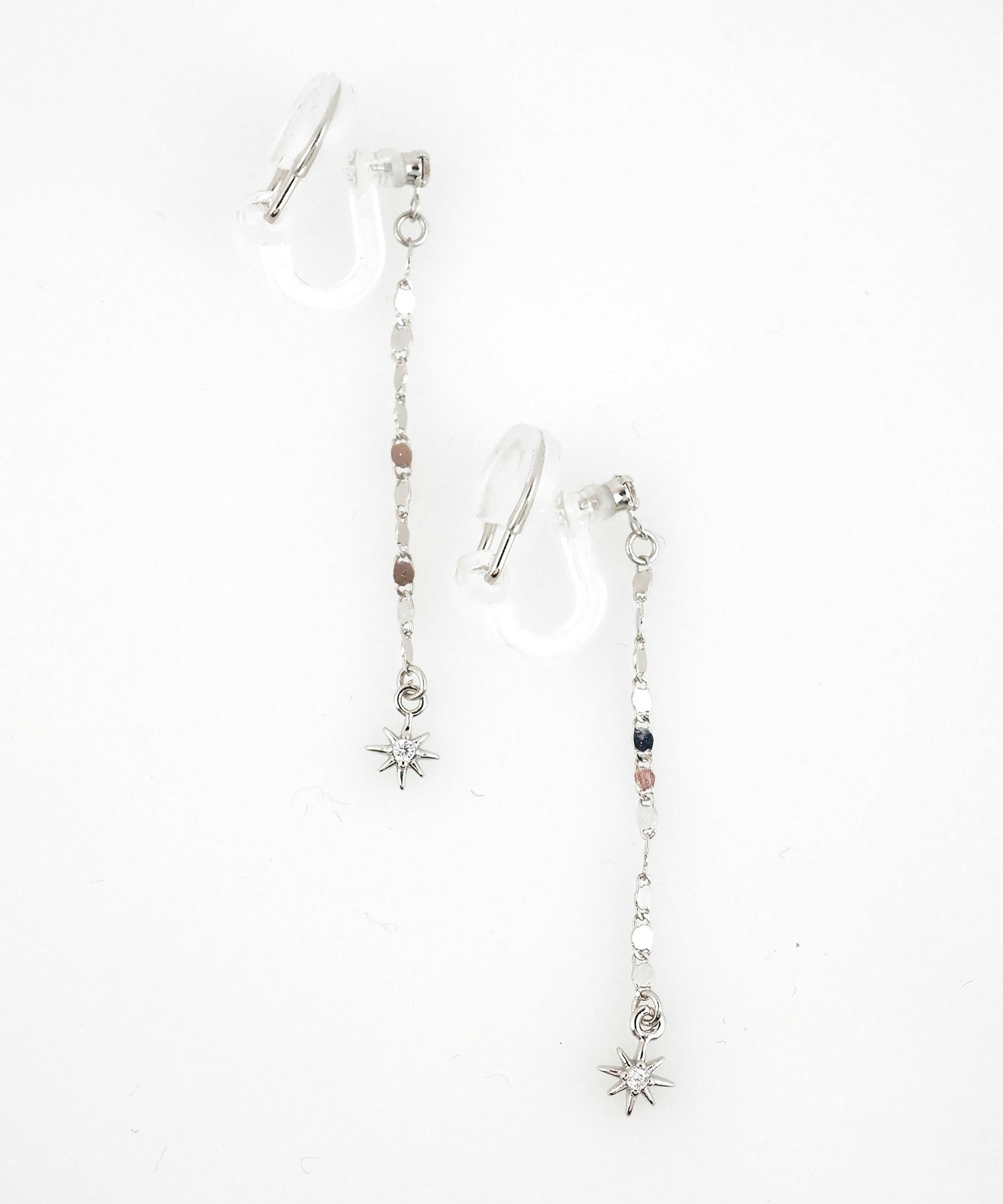 サンシャインチェーンアクリアクリップイヤリング