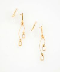 スクエアカーブアクリアクリップイヤリング