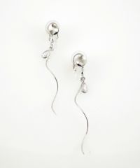 ドロップツイストアクリアクリップイヤリング