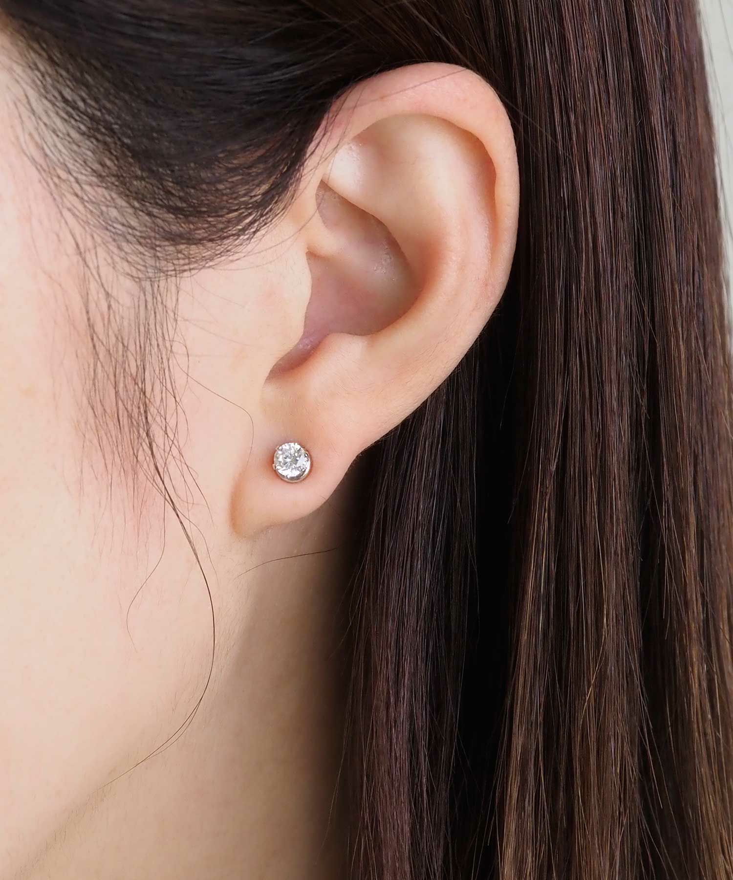 一粒キュービックマグネットイヤリング