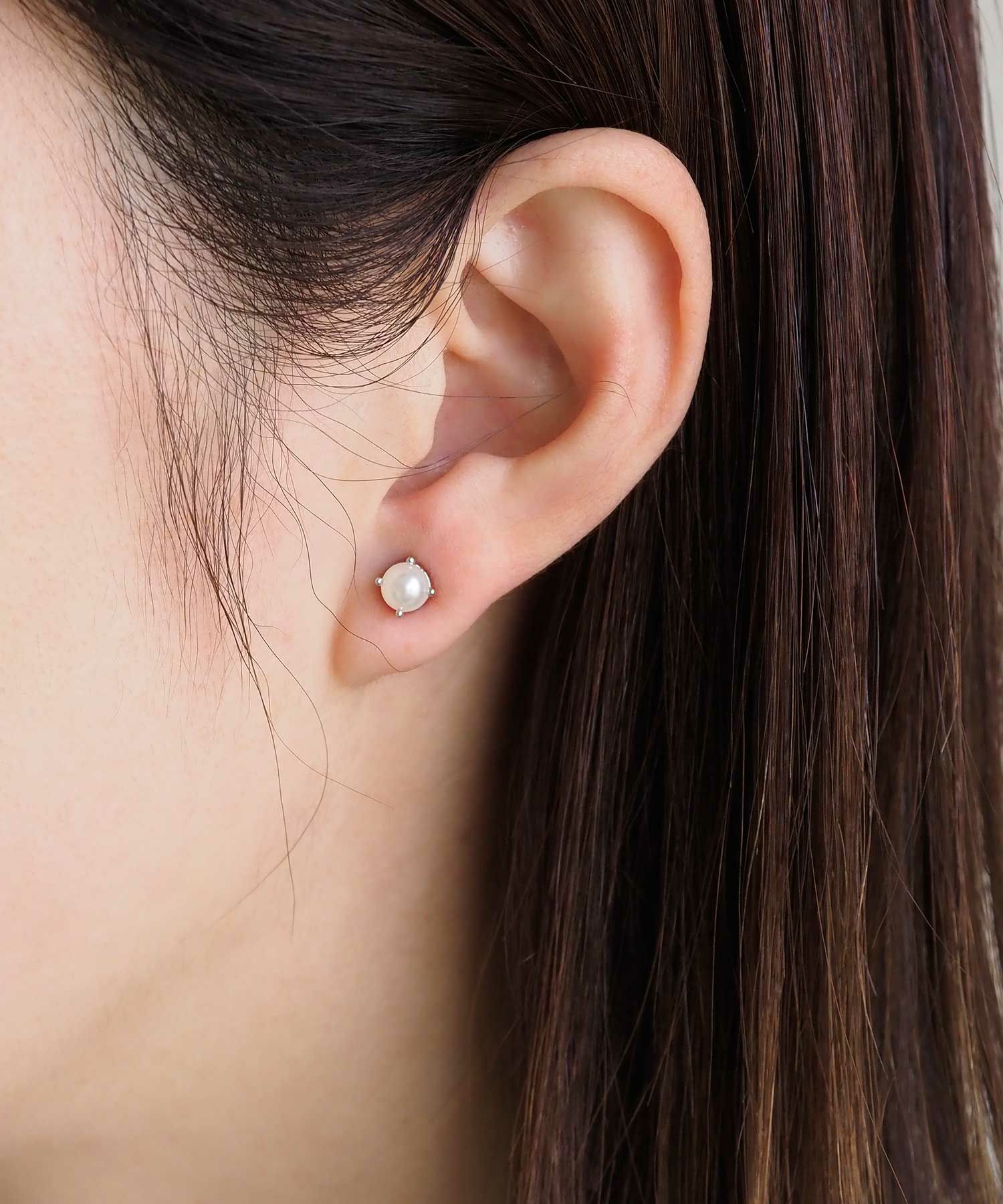 一粒パールマグネットイヤリング