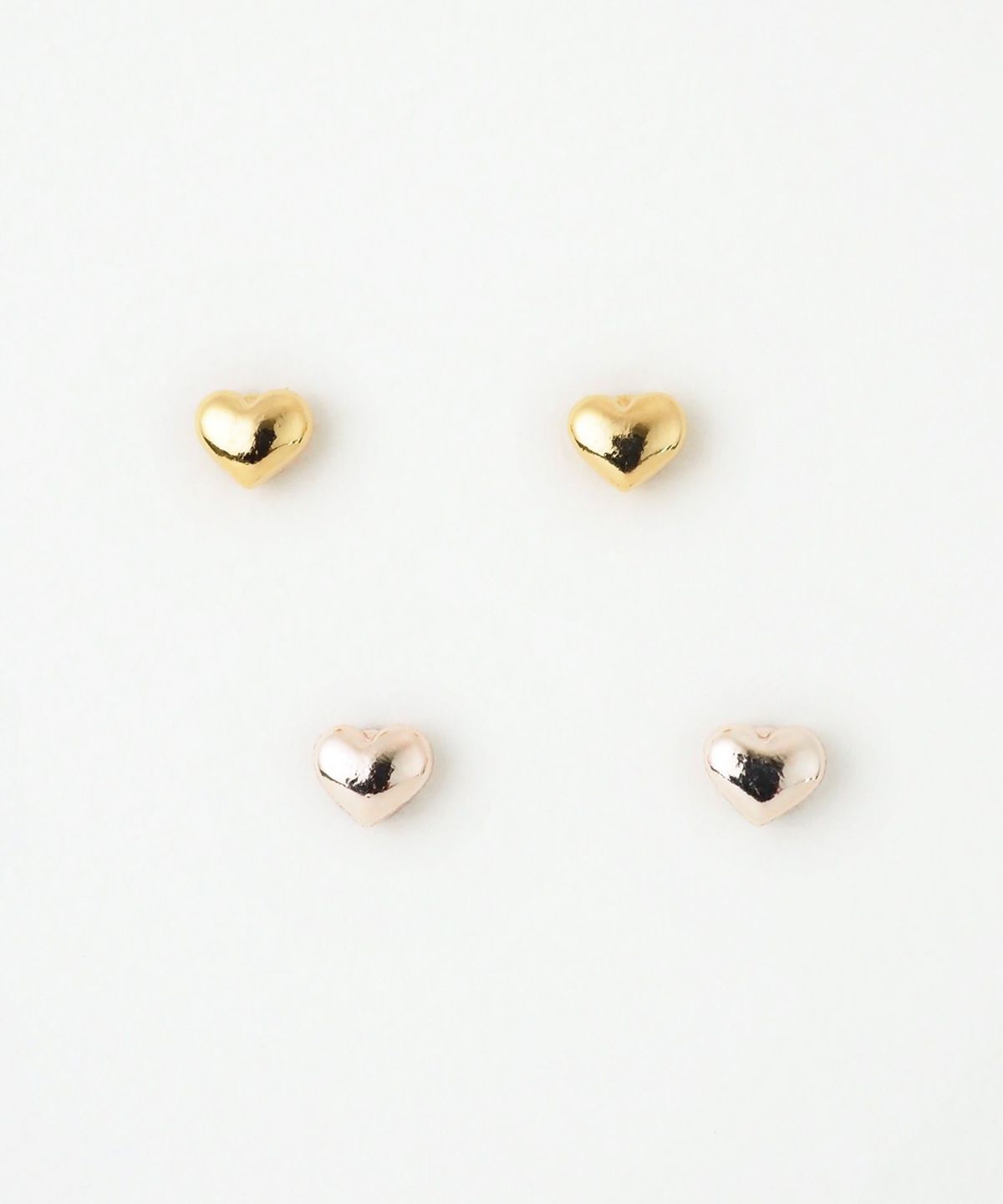 ぷっくりプチメタルハートマグネットイヤリング