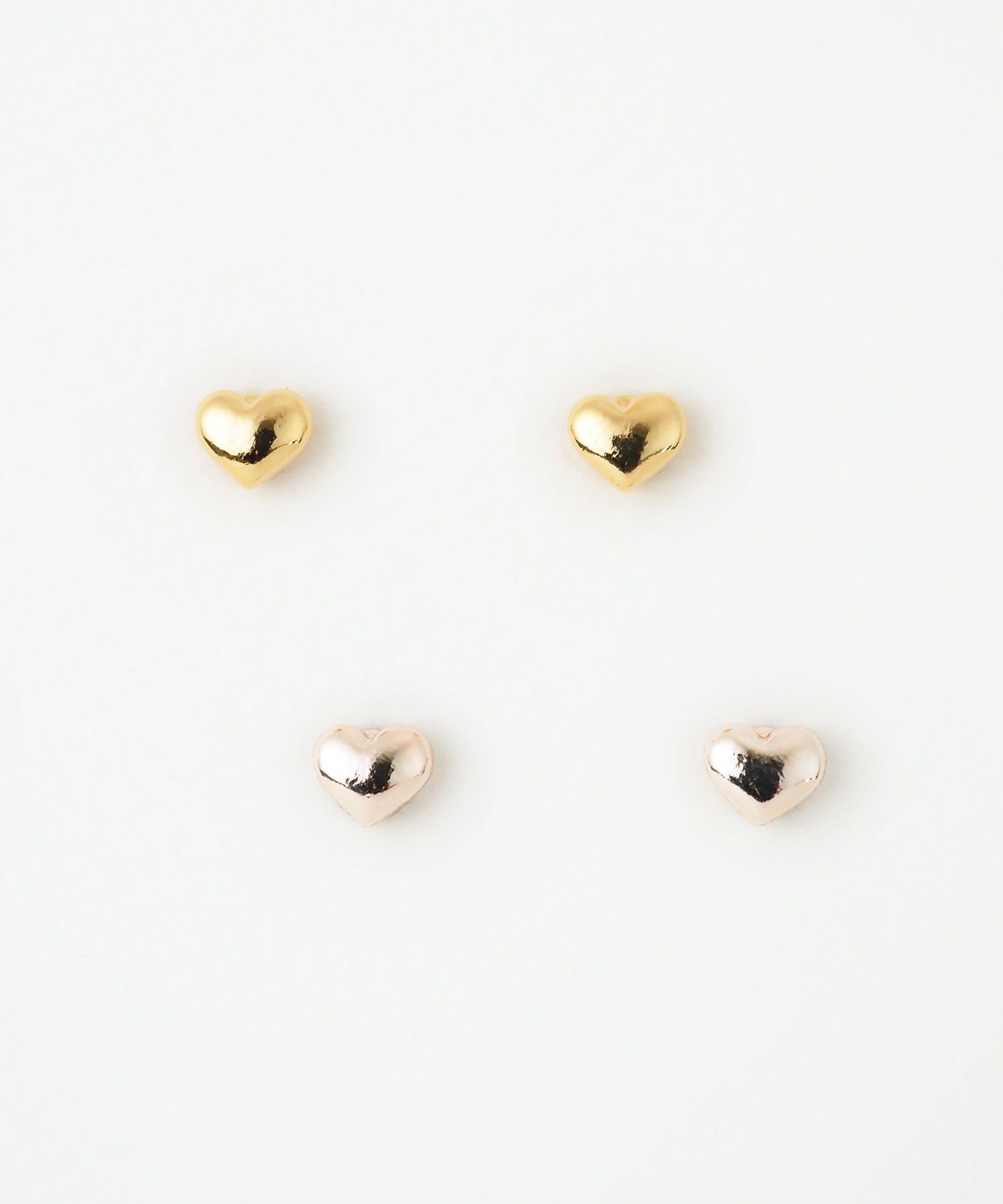 ぷっくりプチメタルハートマグネットイヤリング