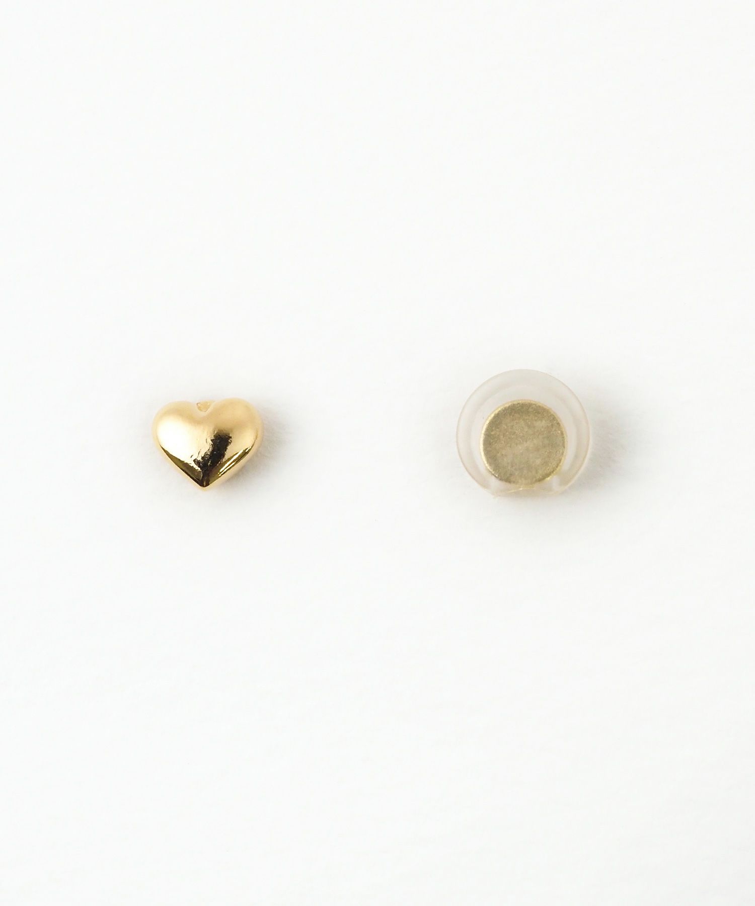 ぷっくりプチメタルハートマグネットイヤリング