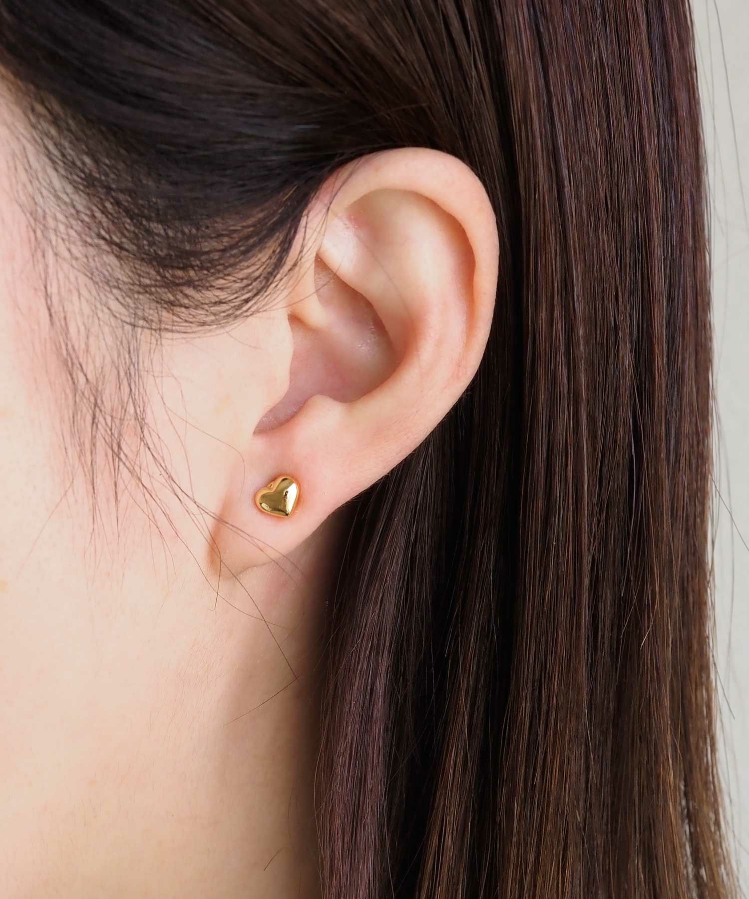 ぷっくりプチメタルハートマグネットイヤリング
