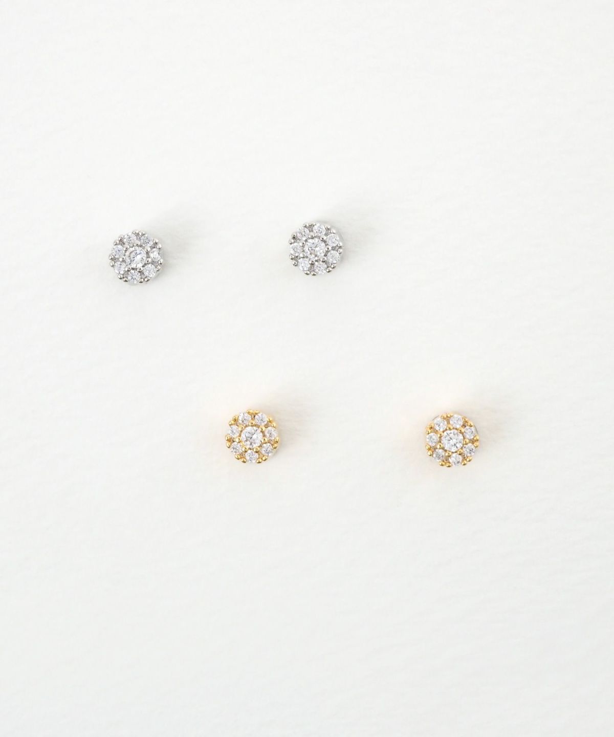 パヴェキュービックサークルマグネットイヤリング