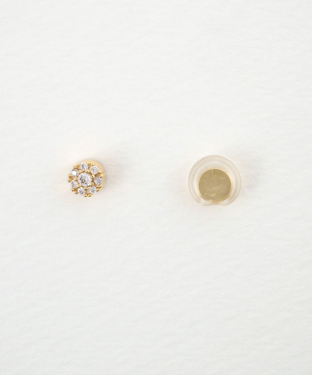 パヴェキュービックサークルマグネットイヤリング