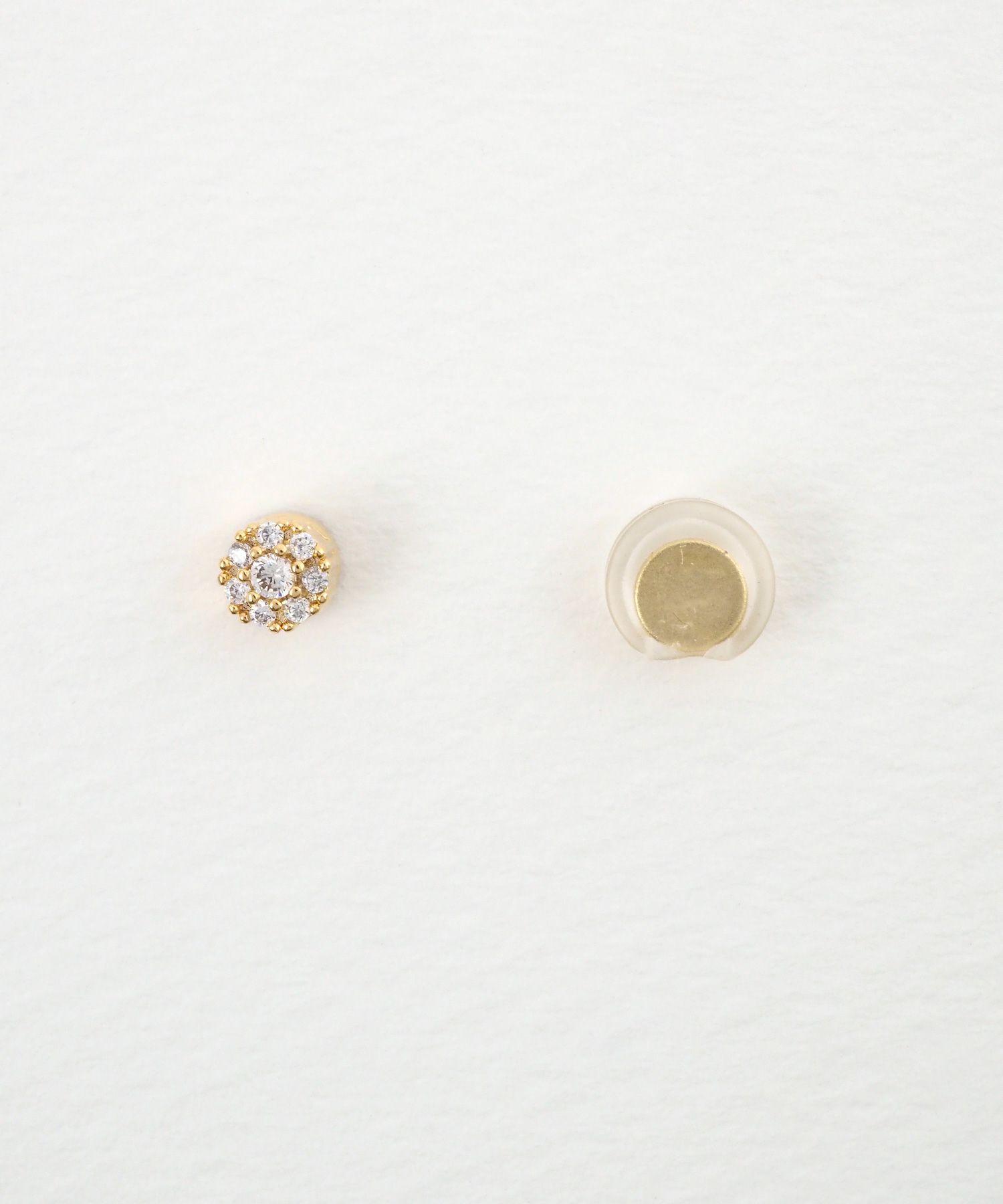 パヴェキュービックサークルマグネットイヤリング