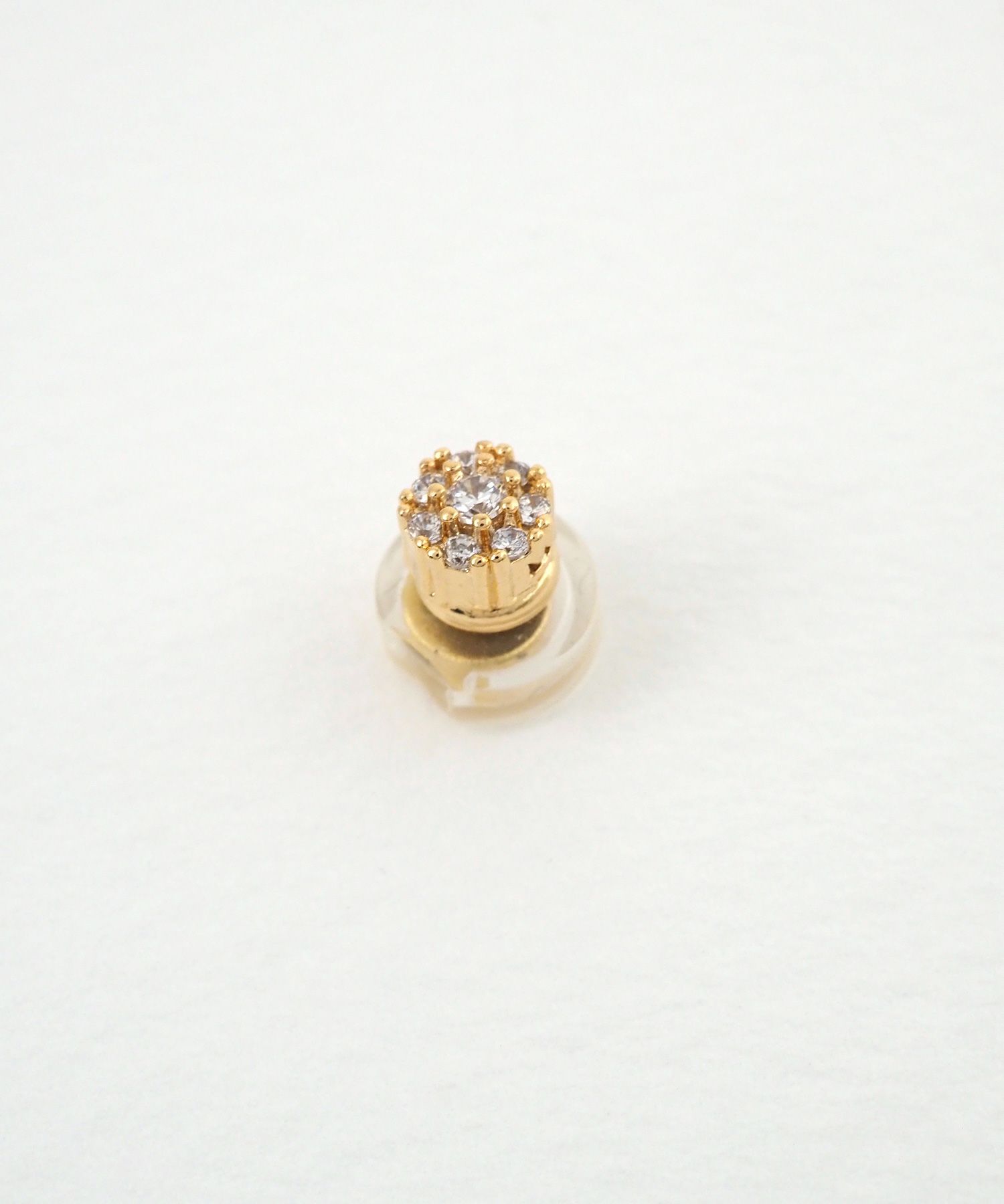 パヴェキュービックサークルマグネットイヤリング