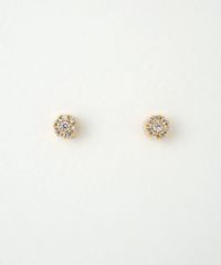 パヴェキュービックサークルマグネットイヤリング