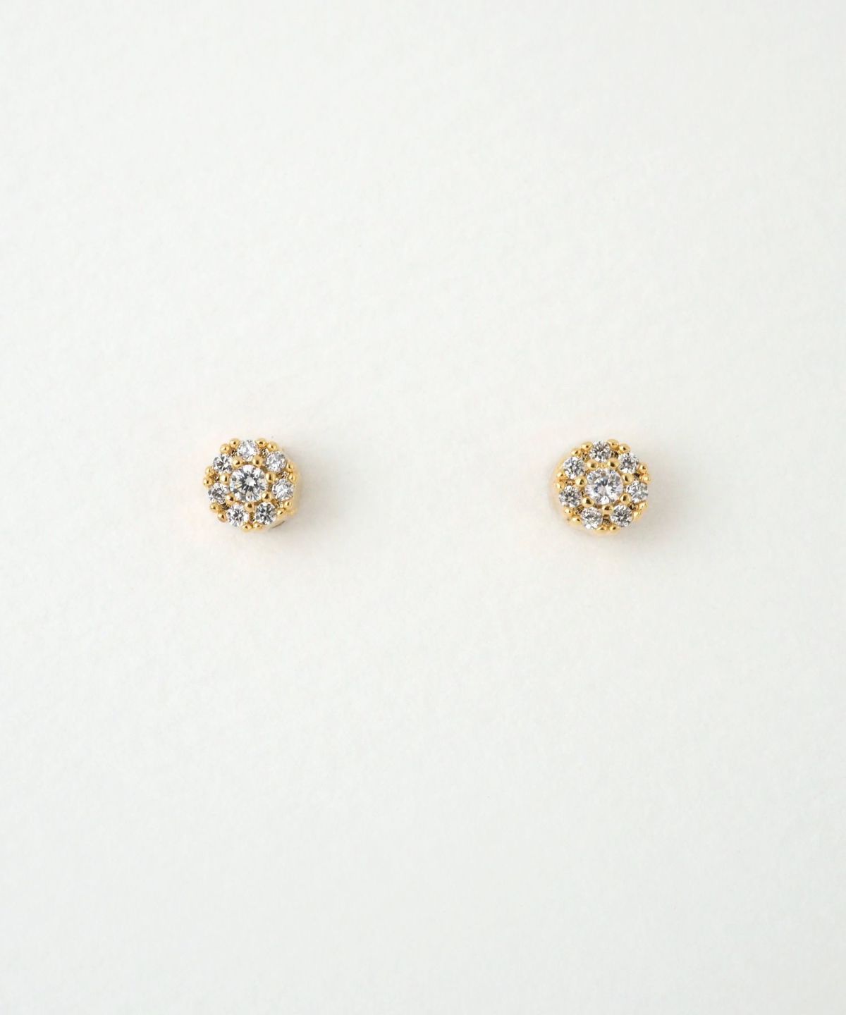 パヴェキュービックサークルマグネットイヤリング